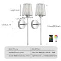 Rechargeable Wall Lamp Crystal Glass RGB Rechargeable E27 Bulb Dimmable Living Room Bedroom Corridor Hotel LED Ambient Lighting. 