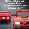 1:32 Firebird Viper Car Model Toy Sound Light Pull Back Vehicle Doors Opened Alloy Diecast Models Kids Collectible Ornaments.