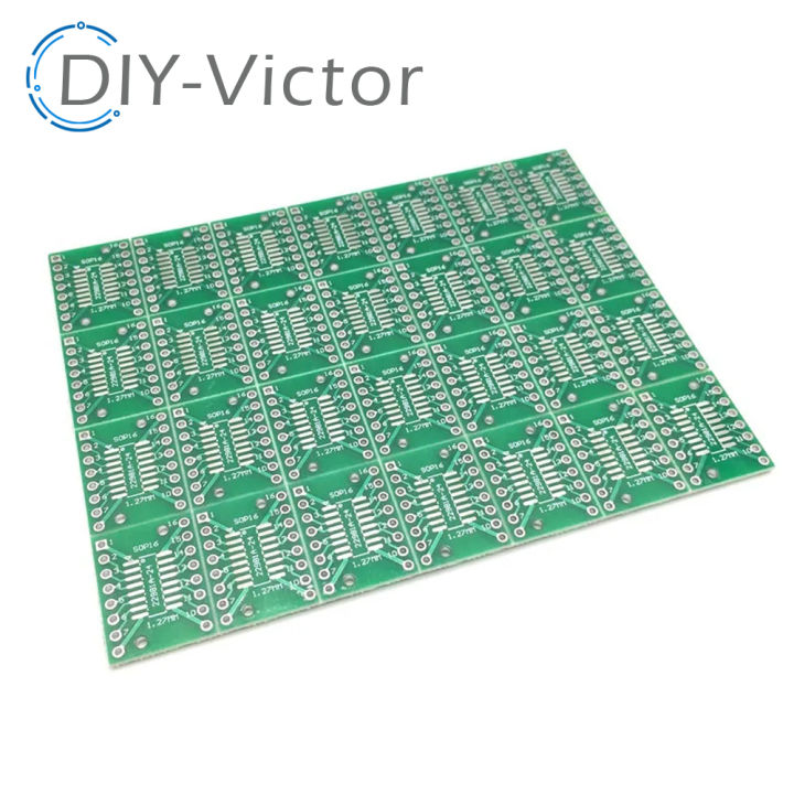 Produktbild von 20 Stück SOP16/SSOP16/TSSOP16 Auf DIP Adapterplatine – 21 X 15,6 Mm, 0,65/1,27 Mm Raster, FR4 – SMD Auf DIP Konverter