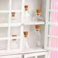 1:12 Dollhouse Miniature Vase Glass Bottle Wishing Bottle Storage Bottle with Cork Vase Candy Jar Model Doll House Decor.
