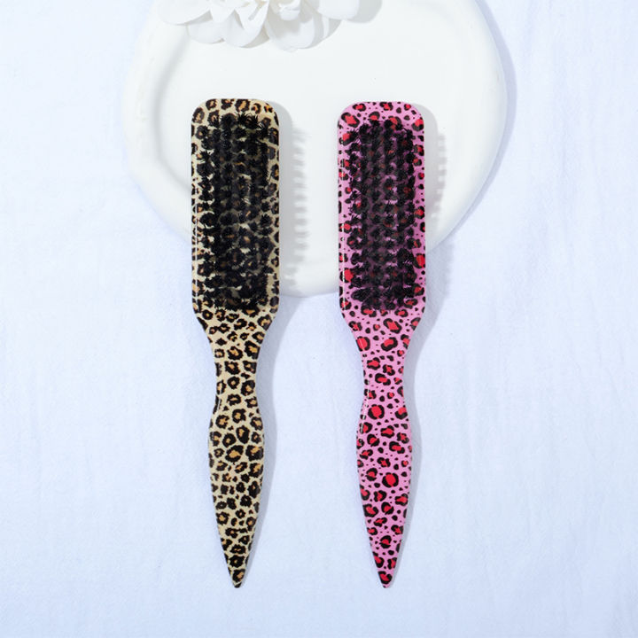 Boar Bristle Slick Back Hair Brush for Sleek Ponytail Bun & Smoothing Baby Hairs, Flyaways, Edge Control - Backcombing & Teasing