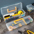 WORTHBUY Plastic Organizer Box Transparent Portable Tool Box Multipurpose Electrician Drill Tool Storage Box Hardware Tool Case. 
