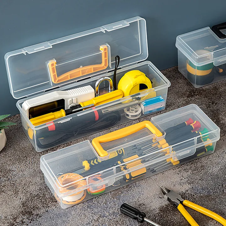WORTHBUY%20Plastic%20Organizer%20Box%20Transparent%20Portable%20Tool%20Box%20Multipurpose%20Electrician%20Drill%20Tool%20Storage%20Box%20Hardware%20Tool%20Case%20-%20Image%205