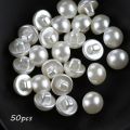 50PCS 10mm Round Sewing Pearl Buttons mushroom buttons for Clothing Dress Accessories Scrapbooking Garment Decorative DIY Crafts.