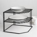 Smart Design 3-Tier Kitchen Corner Shelf Rack - Steel Metal Wire - Rust Resistant - Plates, Dishes, Cabinet and Pantry Organizer - Kitchen Organization - 9 x 8 Inch -. 