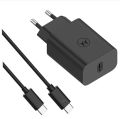 Original Motorola 30W Turbo Power Charger Fast Charging Adapter C To Type C Cable For Moto Edge S G30 G50 E5 Plus Z Z2 Z3 Play P50. 