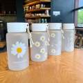 500ml transparent sunflower water bottle for women and girls.