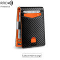 Minimalist men's RFID blocking multi-functional ultra-thin 12-card wallet, front pocket bi-fold solid color portable card holder. 
