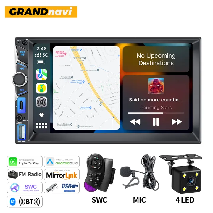 2DIN%207inch%20Car%20Multimedia%20MP5%20Player%20Wired%20CarPlay%20Android%20Auto%20Mirrorlink%20Touch%20Screen%20AUX%20Bluetooth%20Stereo%20USB%20Fast%20Charging%20-%20Image%208