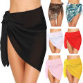 Women Short Sarongs Swimsuit Coverups Beach Bikini Wrap Sheer Short Skirt Chiffon Scarf Cover Ups for Swimwear. 