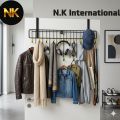 Over The Door Iron 19-Hook Hanger, Classic Black Design, Easy Installation, Lightweight, Portable, Perfect for Hanging Clothes, Hats, and Bags, 1 Piece for Smart Storage Solutions. 