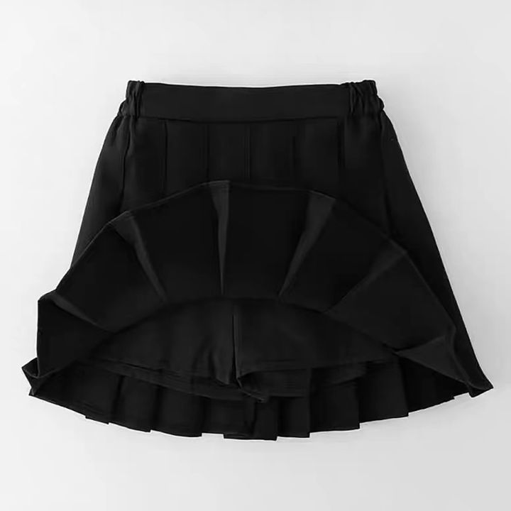 Teen%20Girl%20Summer%20Dress%20Kids%20Fashion%20Solid%20Color%20Pleated%20High%20Waist%20A-Line%20Skirt%20Children%20Casual%20Elastic%20Waist%20Mini%20Skirt%20Bottoms%20-%20Image%203