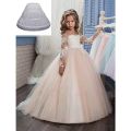 Fashion White Lace Children Skirt Petticoat 3 Hoops Adjustable Princess Skirt Tutu Skirt Steel Ring Crinoline Skirt Kids Girls.