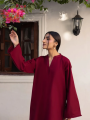 Paristaan |Heart Embroidered Flapper 2PCs Dress for Women – V-Neck Short Shirt with Side Pockets & Matching Trouser – Casual Summer Outfit For Women. 
