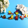 6pcs The Simpsons Lapel Pins Set Cute Bart Homer Halloween Badges Cartoon Anime Button Brooches for Clothes Bags Jewelry . 