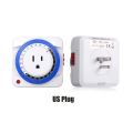 EU/US 24 Hours Timer Switch Timer Plug in Mechanical Grounded Programmable Smart Countdown Loop Switch Socket Auto Power off. 