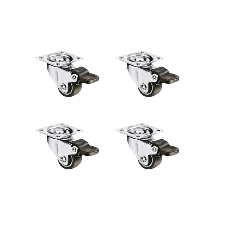 4%20Pcs%20Low%20Profile%20Casters%20Wheels%201%20Inch%20Soft%20Rubber%20Swivel%20Caster%20Small%20Silent%20Casters%20with%20360%20Degree%20Top%20Plate%20and%2012%20Screws%20-%20Image%207