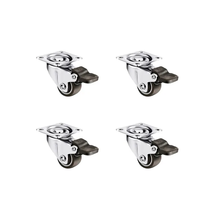 4%20Pcs%20Low%20Profile%20Casters%20Wheels%201%20Inch%20Soft%20Rubber%20Swivel%20Caster%20Small%20Silent%20Casters%20with%20360%20Degree%20Top%20Plate%20and%2012%20Screws%20-%20Image%207