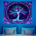 VIKAMA Aurora Tree of Life Tapestry Tree Pattern Starry Sky Spiritual Retreat Meditation Space Wall Hanging Themed Room Decor. 