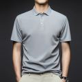 Men's Fashion Solid Short Sleeved Polo Shirt Summer Breathable Comfortable Top. 
