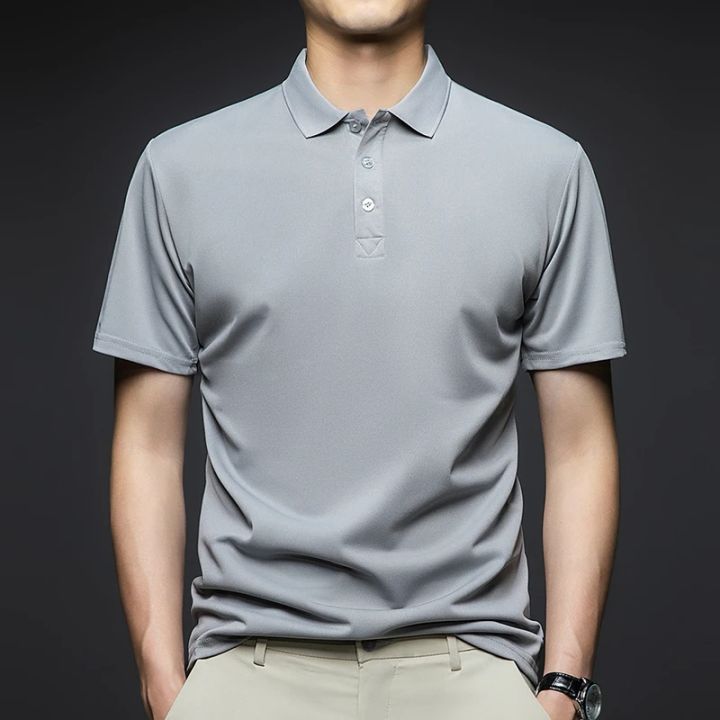 Men's%20Fashion%20Solid%20Short%20Sleeved%20Polo%20Shirt%20Summer%20Breathable%20Comfortable%20Top%20-%20Image%207