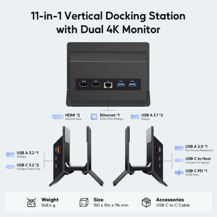 PULWTOP%2011%20In%201%20Vertical%20Docking%20Station%20With%20Dual%20HDMI%204K%20Three%20USB%20Ten%20Gbps%20Ethernet%20For%20Type%20C%20Laptop%20Computer%20Hub%20Stand%20-%20Image%202