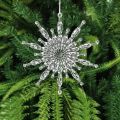 5/10Pcs Christmas Decoration Crystal Snowflake Hanging Xmas Tree Pendant Ornaments for Home Decor Party 2025 New Year Supplies.
