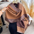 New Luxury Cashmere Plaid Leopard  Scarf Winter Women Pashmina Shawls Warm Blanket Wraps Female Thick Scarves Bufanda Scarves. 