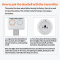 Wireless Doorbell DC 5V and RF433 MHz Pairing Remote Control 30 Ringtongs Volume Adjust Home Outdoor USB Door Bell Bed Care Call.