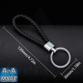 Braided PU Leather Keychain - 3 Pack Handwoven Metal Keys Strap Fashion Keyring, Creative Key Holder Gift for Car, Key, Bag and Purse. 
