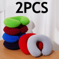 2Pcs/Pack Inflatable U-Shaped Pillow, Portable Folding Neck Pillow for Travel, Suitable for Travel.