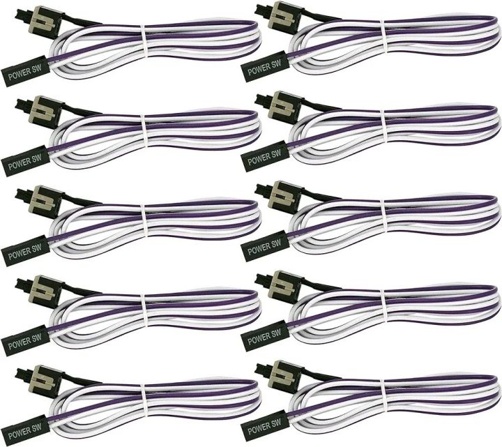Computer Case ATX Power On Off Switch Cable With 2 Led Light Red Green ...