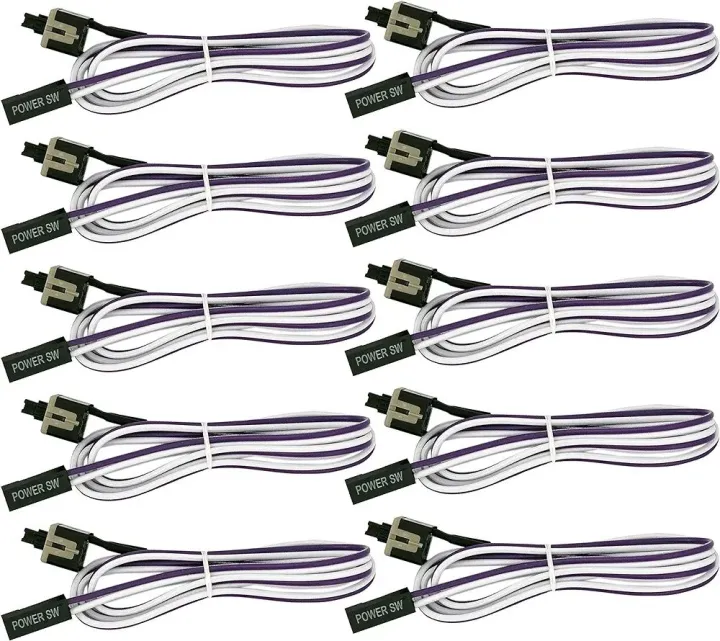 Computer Case ATX Power On Off Switch Cable With 2 Led Light Red Green ...