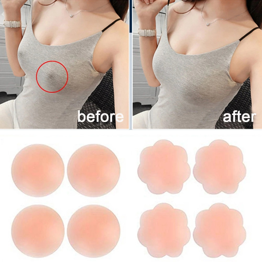 1 Pair Reusable Self-Adhesive Silicone Nipple Pads – Natural Color Stick-On Cover