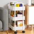 3/4 Tier Mobile Storage Rack Trolley Organizer With Wheels Plastic  Kitchen Organizers Household Cart Mobile Trolley Bookshelf. 