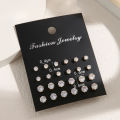 12 Pair/Lot White Shiny Wedding Stud Earrings Set For Women Men Crystal Jewelry Accessories Oorbellen Jewelry Earrings. 