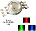 1W High Power RGB LED 6 pcs (6-pin connection). 