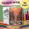 1 Pc Architectural Street Scene  Coloring Book, Thick Paper, Creative  Choice. 