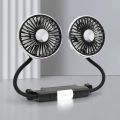 Car Flash F310 Car Double Head Light with Soft Tube Seat Fan Creative Practical Car Interior Multi angle Car Use. 