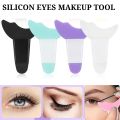 Silicon reusable eyes makeup guide tool eyeliner applicator tool multifunctional silicon eyeliner aid eyeliner applicator eyelashes mascara guard eyeshadow applicator pads eyes beauty makeup tool for girls. 