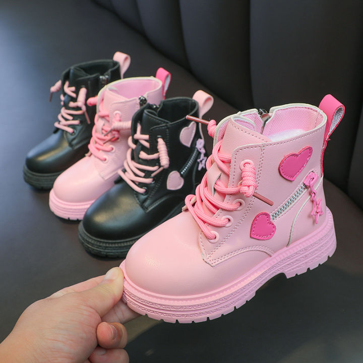 Girls%20Boots%20Kids%20Fashion%20%20Boots%20Cool%20Girl%20Autumn%20and%20Winter%20Cotton%20Soft%20Sole%20Pink%20with%20Love%20Side%20Zip%20Princess%20Round-toe%20PU%20-%20Image%202