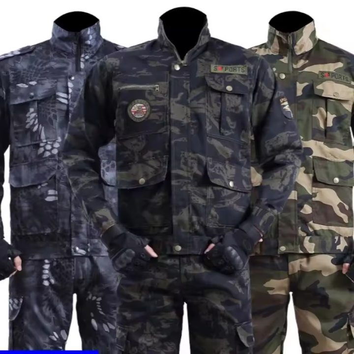 Men's Work Uniform Sets Welder Wear-resistant Overalls Spring Autumn Dirt-resistant Multi-Pocket Pants Outdoor Suit