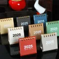 2024-2025 Retro Simple Solid Color Desk Calendar Desktop Paper Mini Stand Calendar Daily Table Planner Yearly Agenda Organizer. 