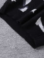 New Popular Spring & Fall Astronaut Star-Picking Jacquard Pattern Pullover Sweater Casual Round Neck Contrast Color Knitted Men'.