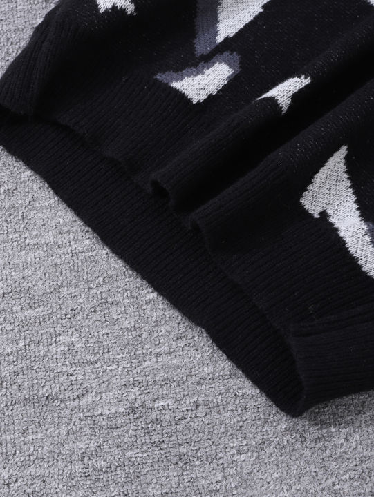 New%20Popular%20Spring%20&%20Fall%20Astronaut%20Star-Picking%20Jacquard%20Pattern%20Pullover%20Sweater%20Casual%20Round%20Neck%20Contrast%20Color%20Knitted%20Men'%20-%20Image%203