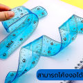 Plastic ruler flexible twist soft ruler student stationery random pattern 30 cm. 