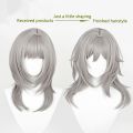 Anime Game Honkai: Star Rail Male and female protagonists trailblazer siblings wig Role-playing gray long wig for Halloween. 