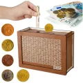 1000/2000/3000/5000/10000 Euro Money Box Wooden Piggy Bank with Reusable Money Box with Saving Goal and Numbers Boxes1. 