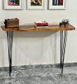 Live Edge Console Table 4ft  30 Inch Height Hairpin Legs  Solid Wood Entryway Table  Natural Wooden Slab  Rustic Hallway Table  Handmade Sofa Back Table for Home Decor. 