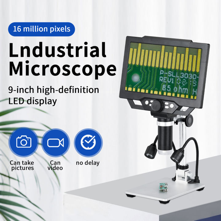 9‘’ Digital Microscope 1600X Zoom 12MP HD Electronic Microscopes Camera ...